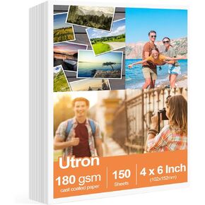 Utron 150 Sheets Glossy Photo Paper, 4x6“, Photo Paper for Printer, Photo Printer Paper, Chip Bag Printing Paper