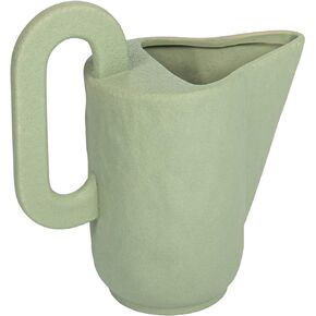 Bloomingville Modern Decorative Stoneware Handle, Sand Finish, Mint Green Pitcher