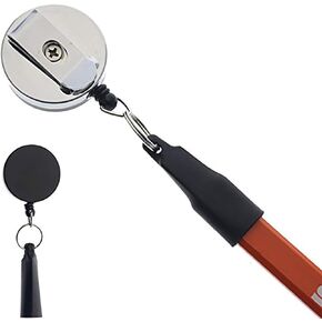 Heavy Duty Retractable Pull Pen Holder - Ideal for Markers & Carpenter Pencils - Thick Nylon Cable, Self Retracting Reel & Tight Metal Belt Clip by Reel-N-Rite