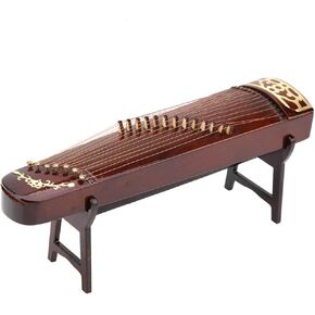 Miniature Guzheng, Chinese Guzheng Model Wooden Musical Instrument Model with Gift Box Mini Ornaments for Home Decor, 16cm