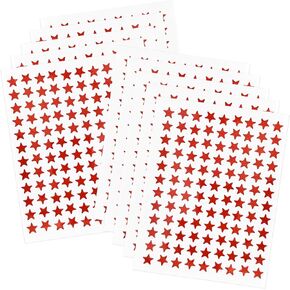0.3" Diameter Silver Star Stickers - 1080 Pcs, 10 Sheets - Reward Stickers for Children, Ideal for Reward Charts and More