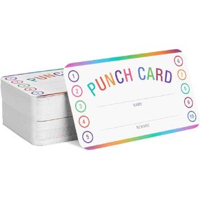 Teacher Punch Cards 200 Pack (3.5 x 2 inch) - Incentive Behavior Reward Card for Students