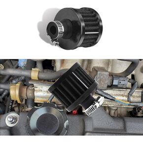 Air Intake Filter Breather, Air Filter Cold Air Intake Filter, Air Filter Intake Crankcase Vent, 12mm Car Cold Air Intake Filter Universal for Car and Motorcycle (Red)