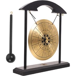 Gong Feng Shui Desktop Gong Brass Gong Feng Shui Brass Gong Chinese Dragon Gong with Stand Home Accents Decor Zen Art Gong Percussion Instruments