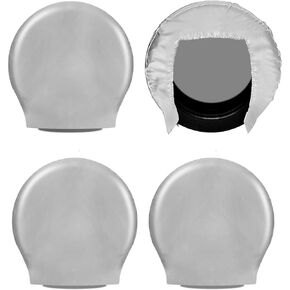 RV Tire Covers,Trailer Wheel Covers,General fit tire Diameter 23-26 inches, RV, Truck, SUV, Tough tire Wheel Protection Trucks,Trailers, campervans Wheel Cover,4 Pack-Black