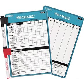 GoSports Dry Erase Rollzee and Farkle Scoreboard - Giant Size with 2 Pens
