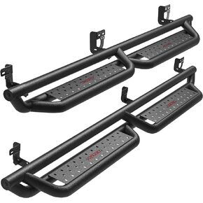 OEDRO 6'' Running Boards Compatible with 2009-2018 Dodge Ram 1500, 2019-2024 1500 Classic, 2010-2024 2500/3500 Crew Cab, Bolt-on Drop Side Step, All-Steel Nerf Bar, Leaf Shaped Truck Step Rail