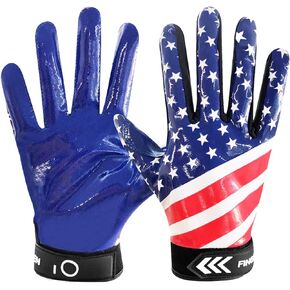 FINGER TEN Football Receiver Gloves Youth Receiving Gloves Pro 3.0 Durable Breathable Flexible in USA Pink White Red Black Blue Small Large Medium X-Large