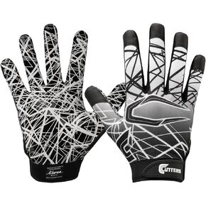 Cutters Game Day No Slip Football Gloves - Receiver Glove with High Tack Silicone Grip - Superior Support and Protection for All Ages - Adult