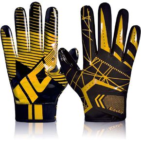 ACESHIP Football Gloves Adult Football Receiver Gloves,Enhanced Performance Football Gloves and High Grip Football Gloves for Adult and Kids