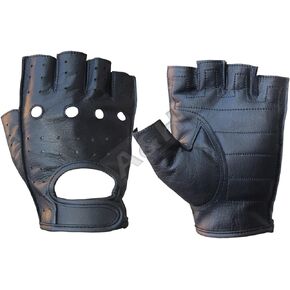 A&H Apparel Leather Motorcycle Glove Genuine Cowhide Fingerless Leather Driving Gloves