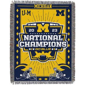 Northwest NCAA Michigan Wolverines 2023 FBC National Champions Woven Tapestry Throw Blanket, 48" x 60", Visionary