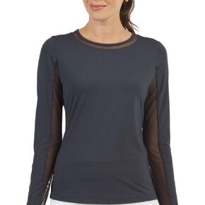IBKUL Athleisure Wear Sun Protective UPF 50 Icefil Cooling Tech Long Sleeve Crew Neck Top with Under Arm Mesh – 83000
