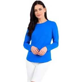 IBKUL Athleisure Wear Sun Protective UPF 50 Icefil Cooling Tech Long Sleeve Crew Neck Top with Under Arm Mesh – 83000