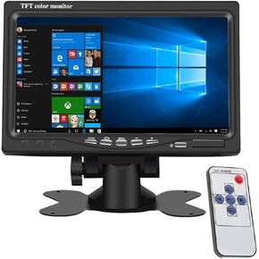 شاشة Yasoca 7 بوصة HDMI صغيرة بدقة 1024 × 600 شاشة IPS صغيرة 1080 بكسل محمولة مع جهاز تحكم عن بعد مع مكبرات صوت مدمجة مدخل HDMI VGA للألعاب CCTV Security Raspberry Pi PC