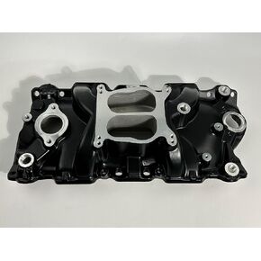 intake manifold Dual Plane for SBC Small Block Chevy 350 400 1956-1996 (Black)