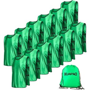 KUAIPAO 12 قطعة كرة القدم Pinnies Scrimmage سترة فريق ممارسة الفانيلة الرياضية Pinnies مع حقيبة حمل مجانية in Kuwait