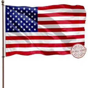 Boat Flags Marine 12x18 US Boat Flag- Embroidered American Boat Flag(Brass Grommets & Heavy Clips)- USA Boat American Flag For Various Boat, Yacht(Resistant To Sunlight & Saltwater)