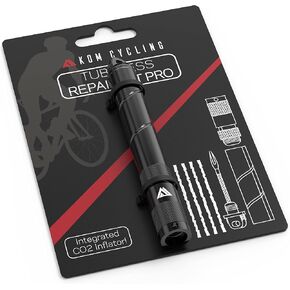 KOM Cycling Tubeless Tire Repair Kit for Bikes 8 Colors! Fixes Mountain Bike and Road Bicycle Tire Punctures