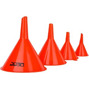 DEDC Oil Funnels, Gas Funnels, Plastic Funnel Set for Car, Automotive, Kitchen, Mini Small Large Red (8pcs Oil Funnels)