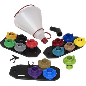 Lisle Multi-App Oil Funnel Set, 14pc, Green (Plastic), 1.6 quarts, Vehicle Specific
