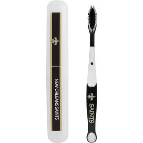 Siskiyou Sports NFL New Orleans Saints Unisex Travel Set Toothbrush and Travel Case, White, One Size