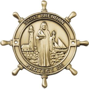 Heartland Boat Plaque - Saint Brendan Protect Us - Best USA Made Quality Boating and Sailing Gift