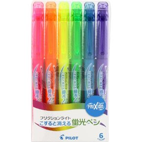 Pilot Frixion Light Soft Color Erasable Highlighter Pen, 6 Color Set (SFL-60SL-6CS)