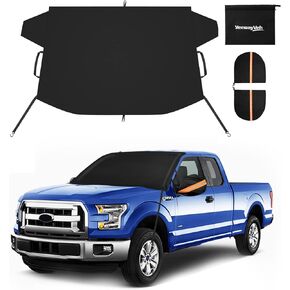 Car Windshield Snow Cover, Sturdy & Thicken 650D Oxford Fabric Windshield Cover for Ice and Snow, Winter Frost Protector with Rearview Mirrow Covers for SUV Pickup Truck Van, XL (74" x 46")