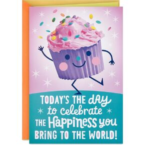 Hallmark Birthday Card for Girls with Sound (Cupcake, Plays Happy by Pharrell Williams)