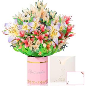 Get Well Soon Pop Up Cards, 3D Paper Flowers Bouquet Greeting Cards Sunflower Birthday Popup Cards Congratulations Gifts for Women Boss Best Friends Mother Parents Birthday Anniversary