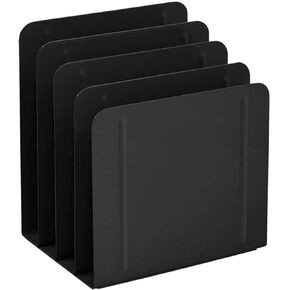 Acrimet Desk Metal File Sorter Organizer, 4 Sections, Office and Home File Management Solution (Black Color)
