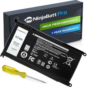 NinjaBatt بطارية لديل WDX0R YRDD6 P69G FW8KR انسبايرون 13 14 15 17 5000 7000 سلسلة، 7573 7378 5567 7579 5767 5379 5579 7375 5584 7569 5579 5368 7368 7278 73 75 5770 5482 5378 - [42 واط ساعي/11.4 فولت] in Kuwait
