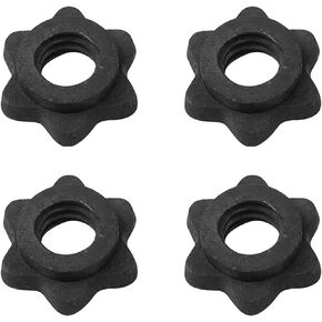 Tookie 4pcs Spinlock Collars, 1 inch Dumbbell Hex Nut Barbell Spin-Lock Collars Screw Clamps for All 1 Inch Standard Weight Lifting Barbells or Dumbbell Bars(Black)