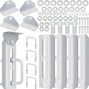 4 Set 8" Bunk Bracket Kit Galvanized Swivel Top Boat Trailer Parts Heavy Duty Boat Trailer Bunk Brackets with Hardware for 2" x 3" Crossmember
