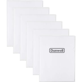 Dunwell Clear Plastic File Folder Sleeves, 6 Pack, 8.5x11 Letter Size, Acid-Free Poly Plastic