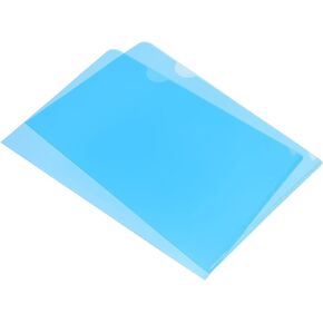 PATIKIL L Type Folders, 12 Pack A5 8.8 x 6.3" Plastic File Project Pockets Clear Paper Document Jacket Sleeve for Office, Green