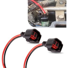 2 PCS Car EV6 EV14 Fuel Injector Connector, Standard Motor Product S824 Pigtail Socket Plug Wire Harness, Fuel Injector Connector Tail Wires, Universal Automotive Accessories (Black)