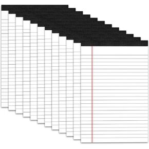 3 Pack Note Pads 5 x 8 Inch, Small Notepad, College Ruled Legal Pads, White Lined Writing Pads for Work or School, 30 Sheets/Pad, Perforated Recycled Note Paper for Note-Taking, Grocery List