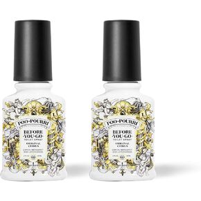 بخاخ المرحاض Poo-Pourri Before-You-Go، الحمضيات الأصلية، 2 أونصة سائلة - الليمون والبرغموت وعشب الليمون (عبوة من قطعتين)