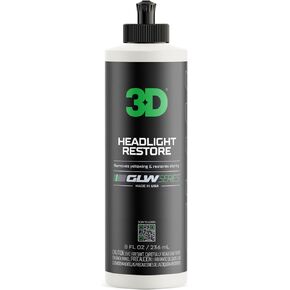 3D Headlight Restore GLW Series | Restores & Polishes Headlights | Removes Dullness, Yellowing and Oxidation | Crystal Clear Optics | Improves Original Clarity | Great for Cars, Trucks, SUVs, RVs 8 oz