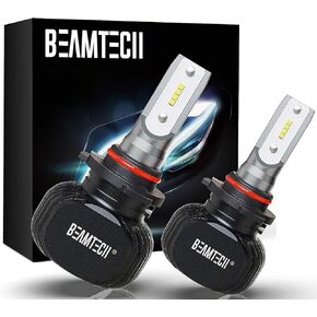 BEAMTECH H13/9008 Light Bulbs, S1 Series Fanless Fog Light 10000LM 50W 6500K Xenon White Halogen Replacements,2 Bulbs