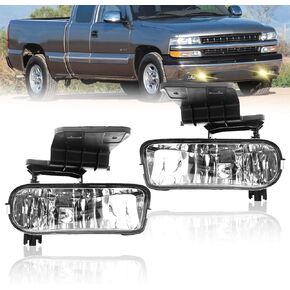 مصابيح ضباب Shocklight متوافقة مع 1999-2002 Chevy Silverado 1500 2500، 2000-2001 Silverado 3500، 2000-2006 Suburban/Tahoe (ليس للطراز مع Z71)، زوج من مصابيح الضباب (يسار ويمين)