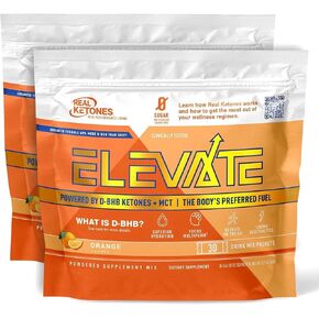 الكيتونات الحقيقية - انفجار البرتقال - Keto D BHB الخارجي + MCT + مسحوق مكمل مشروب الإلكتروليتات، 60 عبوة، من أجل الكيتوزية السريعة (60 وجبة) in Kuwait