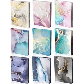 Teling 9 Pack Stretchable Book Cover Jumbo Fabric Book Covers Colorful Durable Washable Reusable Nylon Protective Covers for School Textbooks Hardcover Paperback Books 9 x 11 Inches