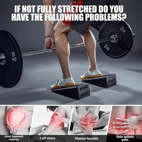 Squat Wedge Block,3pc 12“ Leg Stretcher Foot Wedge Foam Slant Board for Squats Calf Raise Block Yoga Wedge Knees Over Toes Equipment… in Saudi Arabia
