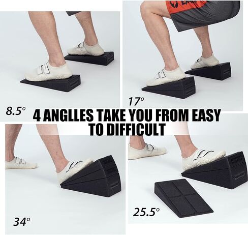 Squat Wedge Block,3pc 12“ Leg Stretcher Foot Wedge Foam Slant Board for Squats Calf Raise Block Yoga Wedge Knees Over Toes Equipment… in Saudi Arabia