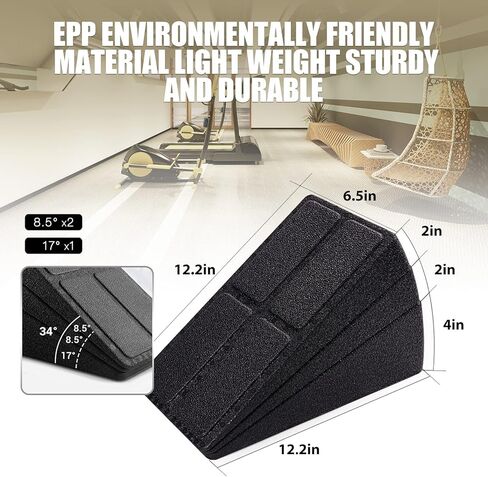 Squat Wedge Block,3pc 12“ Leg Stretcher Foot Wedge Foam Slant Board for Squats Calf Raise Block Yoga Wedge Knees Over Toes Equipment… in Saudi Arabia