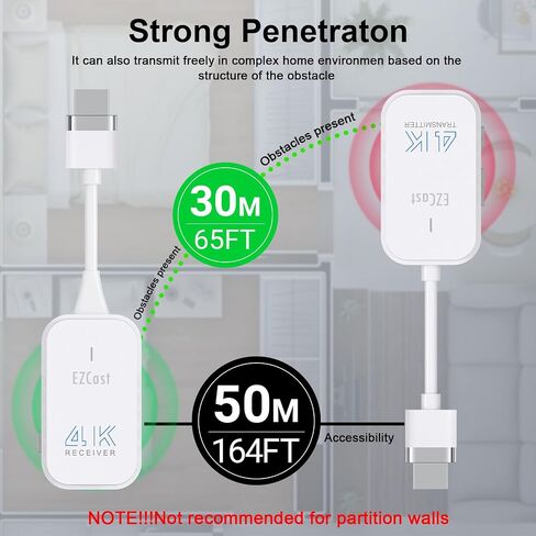 جهاز إرسال واستقبال KCEVE 4K HDMI 50M، موسع HDMI إلى HDMI لمشاهدة الأفلام والألعاب والبث المباشر، من أجهزة الكمبيوتر المحمولة وأجهزة الكمبيوتر الشخصية إلى جهاز عرض HDTV والتلفزيون للمسرح المنزلي أو الاستخدام المكتبي in Saudi Arabia