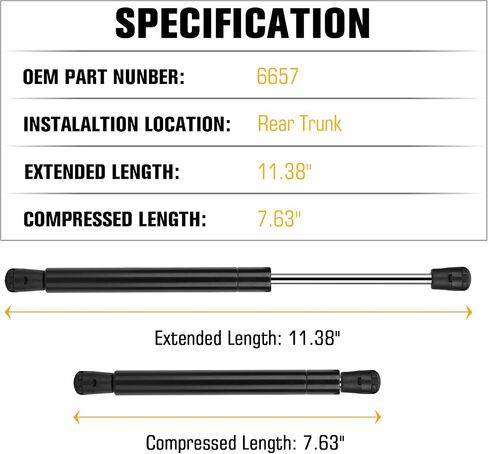 Rear Trunk Lift Support Shocks for Dodge Challenger 2008-2016 Gas Spring Strut Rod 6657 2 Pcs in Saudi Arabia